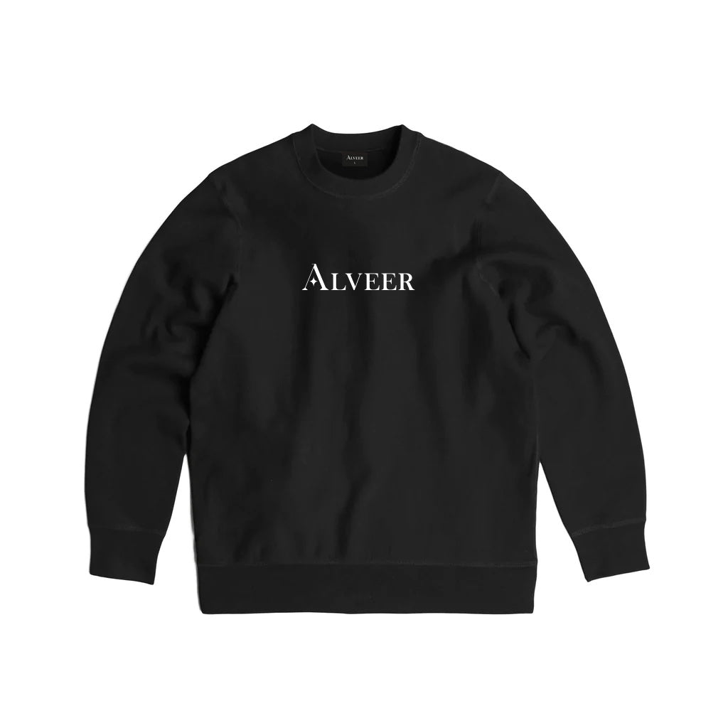 Alveer Men's Heavyweight Black Crewneck